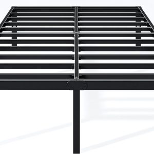 14 Inch Queen Bed Frame - Sturdy Platform Bed Frame Metal Bed Frame No Box Spring Needed Heavy Duty Queen Size Bed Frame Easy Assembly Strong Bearing Capacity, Under Bed Storage