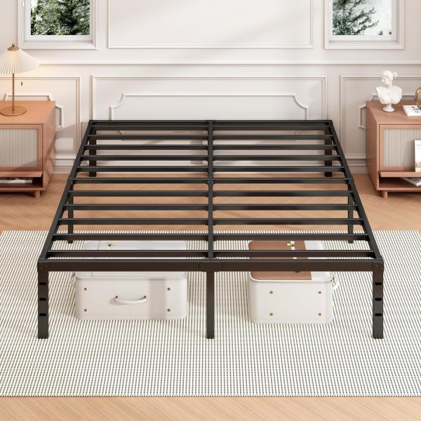 14 Inch Queen Bed Frame - Sturdy Platform Bed Frame Metal Bed Frame No Box Spring Needed Heavy Duty Queen Size Bed Frame Easy Assembly Strong Bearing Capacity, Under Bed Storage - Image 6