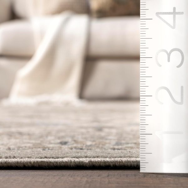 nuLOOM 9x12 Becca Traditional Tiled Area Rug, Taupe, Faded Transitional Design, Stain Resistant, For Bedroom, Dining Room, Living Room, Hallway, Office, Kitchen, Entryway - Image 2
