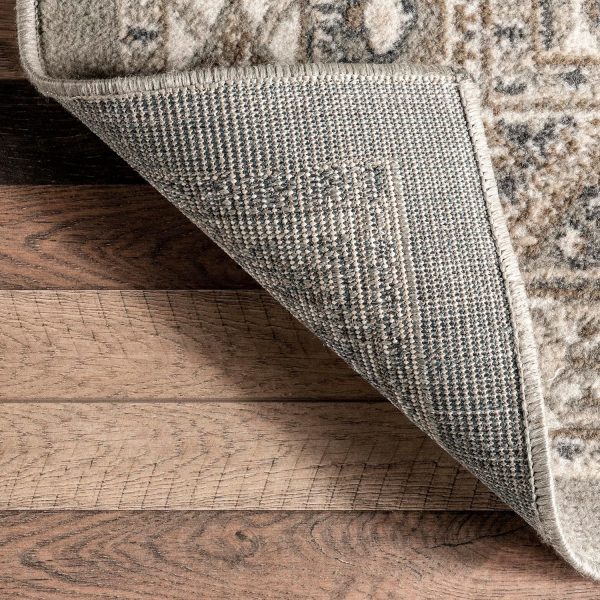 nuLOOM 9x12 Becca Traditional Tiled Area Rug, Taupe, Faded Transitional Design, Stain Resistant, For Bedroom, Dining Room, Living Room, Hallway, Office, Kitchen, Entryway - Image 7