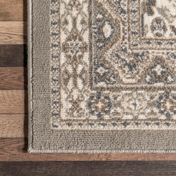 nuLOOM 9x12 Becca Traditional Tiled Area Rug, Taupe, Faded Transitional Design, Stain Resistant, For Bedroom, Dining Room, Living Room, Hallway, Office, Kitchen, Entryway - Image 9