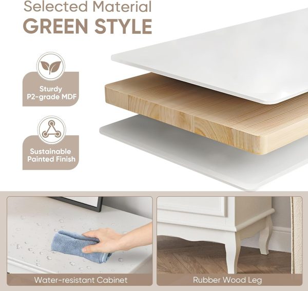 RoyalCraft White 7 Drawer Dresser for Bedroom, Modern Chest of Drawers with Solid Wood Legs and Painted Finish, Wooden Storage Closet Cabinet Organizer for Living Room, Hallway - Image 7