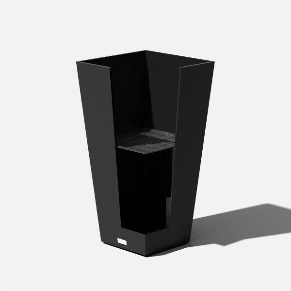 Veradek V-Resin Indoor/Outdoor Taper Planter, Set of 2 (30 inch, Black) - Image 3