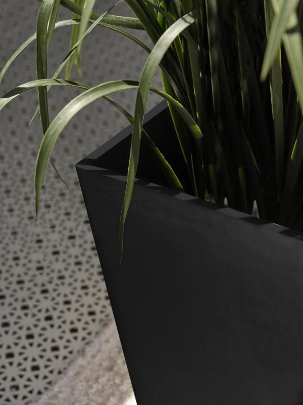 Veradek V-Resin Indoor/Outdoor Taper Planter, Set of 2 (30 inch, Black) - Image 6