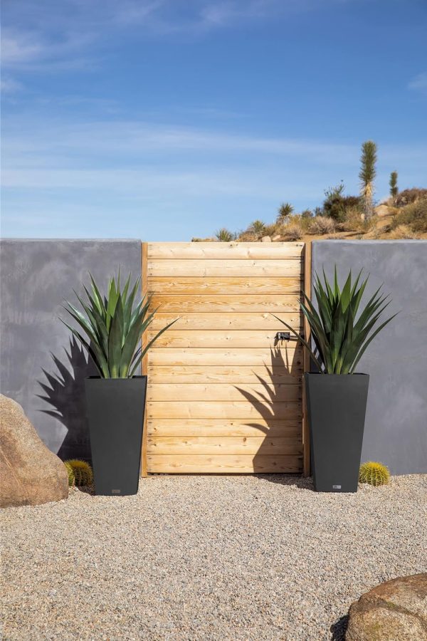 Veradek V-Resin Indoor/Outdoor Taper Planter, Set of 2 (30 inch, Black) - Image 7