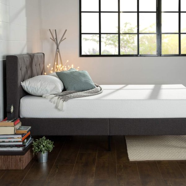 ZINUS Shalini Upholstered Platform Bed Frame / Mattress Foundation / Wood Slat Support / No Box Spring Needed / Easy Assembly, Dark Grey, Full - Image 4